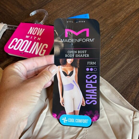 Maidenform Firm Control Open Bust Body Shaper Shapewear 2556 Beige Size XL NWT - Picture 7 of 11